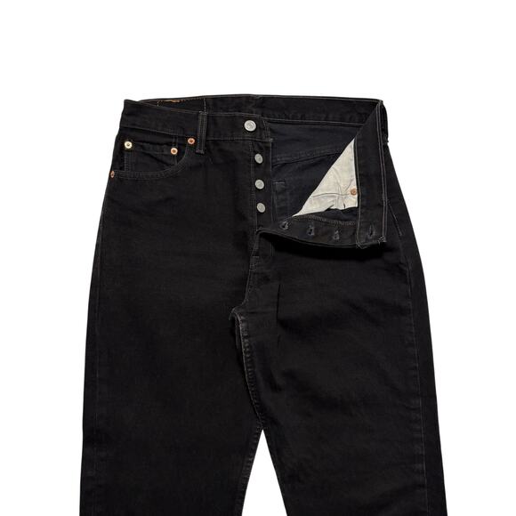 VTG 90s Levi's 501 Jeans Straight Leg Button Fly Black Made In USA 30x30 - Picture 3 of 8